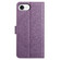 iPhone 16e / 17e Flower Embossed Leather Phone Case - Purple