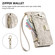 iPhone 16e / 17e Flowers Leaves Zipper Wallet Leather Phone Case with Strap - Khaki