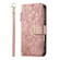 iPhone 16e / 17e Flowers Leaves Zipper Wallet Leather Phone Case with Strap - Pink