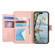 iPhone 16e / 17e Flowers Leaves Zipper Wallet Leather Phone Case with Strap - Pink