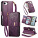 iPhone 16e / 17e Flowers Leaves Zipper Wallet Leather Phone Case with Strap - Purple