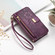 iPhone 16e / 17e Flowers Leaves Zipper Wallet Leather Phone Case with Strap - Purple