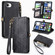 iPhone 16e / 17e Geometric Zipper Wallet Side Buckle Leather Phone Case - Black
