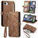 iPhone 16e / 17e Geometric Zipper Wallet Side Buckle Leather Phone Case - Brown