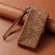 iPhone 16e / 17e Geometric Zipper Wallet Side Buckle Leather Phone Case - Brown