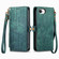 iPhone 16e / 17e Geometric Zipper Wallet Side Buckle Leather Phone Case - Green