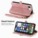iPhone 16e / 17e Geometric Zipper Wallet Side Buckle Leather Phone Case - Pink
