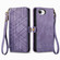 iPhone 16e / 17e Geometric Zipper Wallet Side Buckle Leather Phone Case - Purple