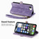 iPhone 16e / 17e Geometric Zipper Wallet Side Buckle Leather Phone Case - Purple