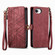 iPhone 16e / 17e Geometric Zipper Wallet Side Buckle Leather Phone Case - Red