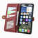 iPhone 16e / 17e Geometric Zipper Wallet Side Buckle Leather Phone Case - Red