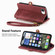 iPhone 16e / 17e Geometric Zipper Wallet Side Buckle Leather Phone Case - Red