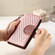 iPhone 16e / 17e Glitter Lattice Zipper Wallet Leather Phone Case - Rose Gold