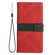 iPhone 16e / 17e Grid Stitching Leather Phone Case with Lanyard - Red
