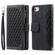 iPhone 16e / 17e Grid Texture Zipper Leather Phone Case with Lanyard - Black