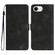 iPhone 16e / 17e Heart Pattern Skin Feel Leather Phone Case - Black