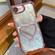 iPhone 16e / 17e Heart-shaped Mirror Electroplated TPU + Acrylic Phone Case with Holder - Pink