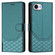 iPhone 16e / 17e Honeycomb Embossing RFID Leather Phone Case - Peacock Green