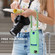iPhone 16e / 17e Integrated Card Bag Solid Color Liquid Silicone Phone Case Gen2 with Short Lanyard - Green