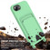 iPhone 16e / 17e Integrated Card Bag Solid Color Liquid Silicone Phone Case Gen2 with Short Lanyard - Green
