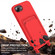 iPhone 16e / 17e Integrated Card Bag Solid Color Liquid Silicone Phone Case Gen2 with Short Lanyard - Red