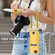 iPhone 16e / 17e Integrated Card Bag Solid Color Liquid Silicone Phone Case Gen2 with Short Lanyard - Yellow