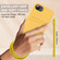 iPhone 16e / 17e Integrated Card Bag Solid Color Liquid Silicone Phone Case Gen2 with Short Lanyard - Yellow