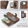 iPhone 16e / 17e JEEHOOD J01 Retro Magnetic Detachable Wallet Phone Case - Brown