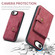 iPhone 16e / 17e JEEHOOD J01 Retro Magnetic Detachable Wallet Phone Case - Red