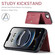 iPhone 16e / 17e JEEHOOD J01 Retro Magnetic Detachable Wallet Phone Case - Red
