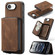 iPhone 16e / 17e JEEHOOD J02 Magnetic Zipper Horizontal Flip Leather Phone Case - Brown