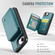 iPhone 16e / 17e JEEHOOD J05 Business Magnetic Style RFID Leather Phone Case - Blue Green