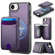 iPhone 16e / 17e JEEHOOD J10 Flip Card Bag MagSafe Split RFID Leather Phone Case - Purple
