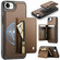 iPhone 16e / 17e JEEHOOD J12 Exquisite RFID MagSafe Zipper Card Bag Phone Case - Brown
