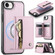 iPhone 16e / 17e JEEHOOD J12 Exquisite RFID MagSafe Zipper Card Bag Phone Case - Pink