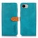 iPhone 16e / 17e KHAZNEH Dual-color Cowhide Texture Flip Leather Phone Case - Blue