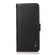 iPhone 16e / 17e KHAZNEH Side-Magnetic Litchi Genuine Leather RFID Case - Black