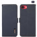 iPhone 16e / 17e KHAZNEH Side-Magnetic Litchi Genuine Leather RFID Case - Blue