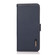 iPhone 16e / 17e KHAZNEH Side-Magnetic Litchi Genuine Leather RFID Case - Blue