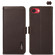 iPhone 16e / 17e KHAZNEH Side-Magnetic Litchi Genuine Leather RFID Case - Brown