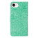 iPhone 16e / 17e Lace Flower Embossing Flip Leather Phone Case - Green