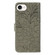iPhone 16e / 17e Lace Flower Embossing Flip Leather Phone Case - Grey