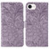 iPhone 16e / 17e Lace Flower Embossing Flip Leather Phone Case - Purple