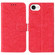 iPhone 16e / 17e Lace Flower Embossing Flip Leather Phone Case - Red