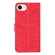 iPhone 16e / 17e Lace Flower Embossing Flip Leather Phone Case - Red