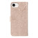 iPhone 16e / 17e Lace Flower Embossing Flip Leather Phone Case - Rose Gold