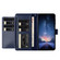 iPhone 16e / 17e Lambskin 8-card Slot Leather Phone Case - Dark Blue