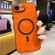 iPhone 16e / 17e Lambskin Faux Leather Magnetic Phone Case - Orange