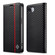 iPhone 16e / 17e LC.IMEEKE Carbon Fiber Leather Phone Case - Vertical Black