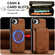 iPhone 16e / 17e LC.IMEEKE L6 Series Zipper Card Bag MagSafe Magnetic Phone Case - Brown